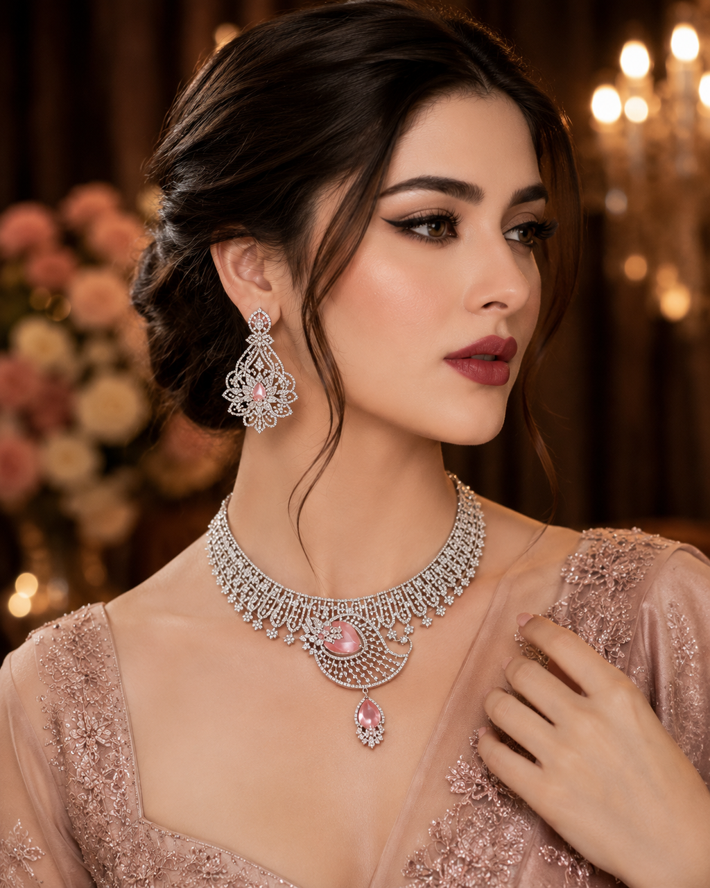 stunning Rubans rhodium-plated