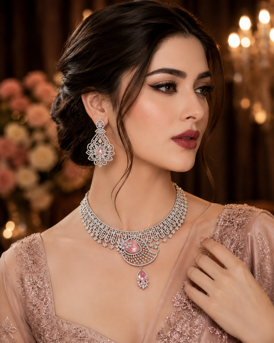 stunning Rubans rhodium-plated