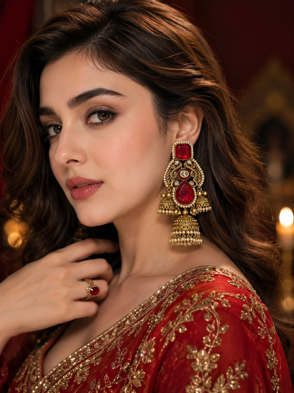 Ruby Kashmiri Earings