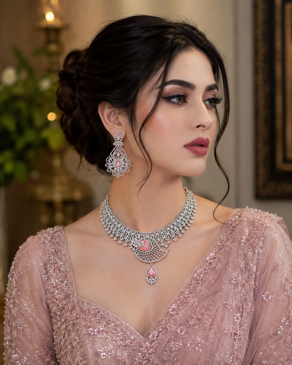 stunning Rubans rhodium-plated