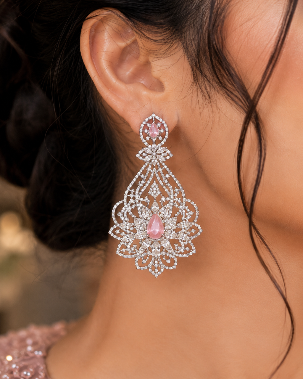 stunning Rubans rhodium-plated