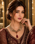 Jaipuri Mossanite Ruby Necklace