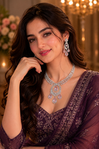 Blush Crystal Vine Necklace Set