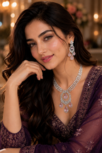 Blush Crystal Vine Necklace Set