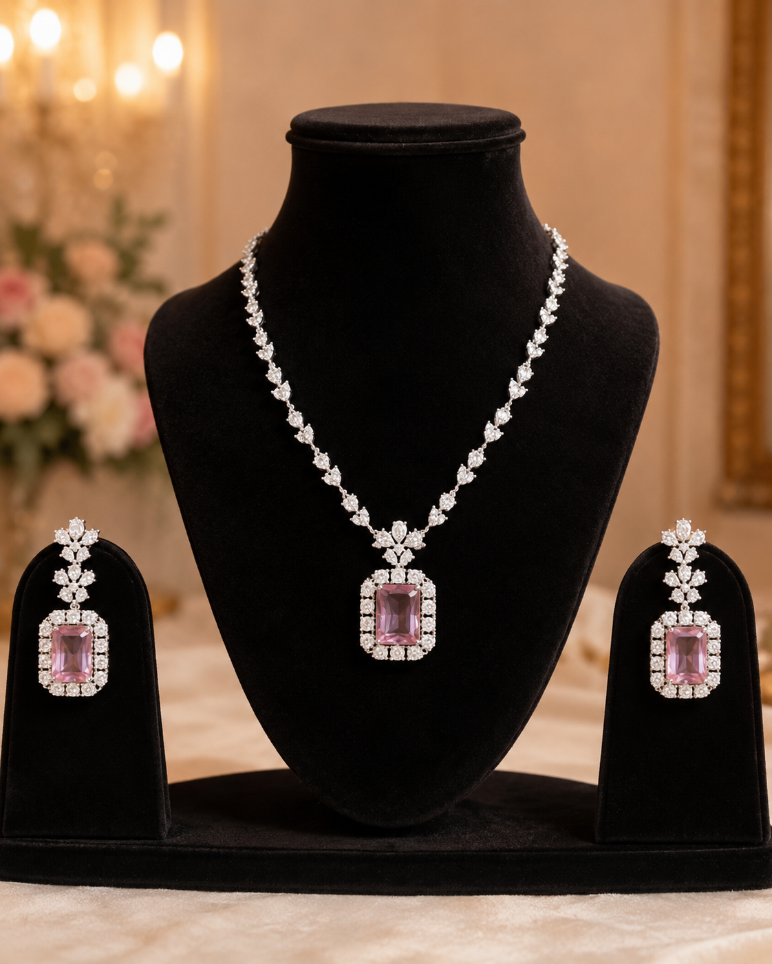 Rosé Élise AD Necklace Set