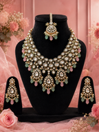 Rubans 24K gold-plated Kundan necklace set