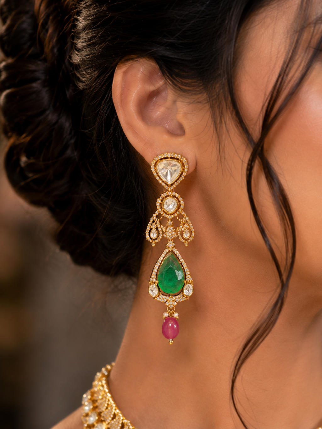 gold-plated Kundan choker set