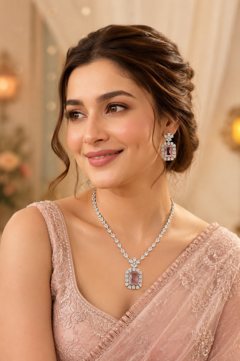 Rosé Élise AD Necklace Set